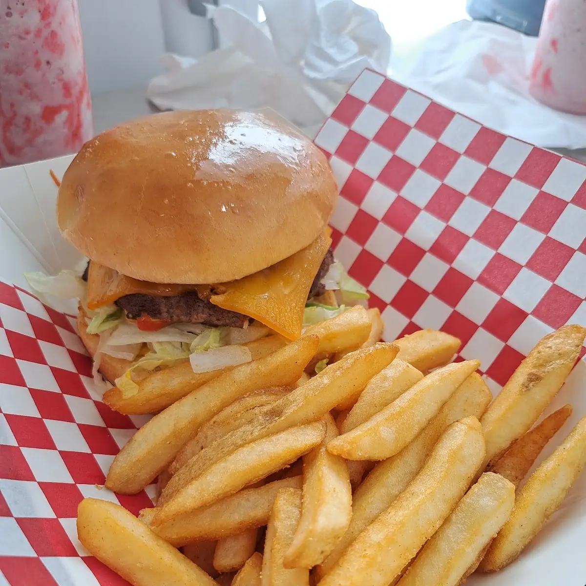 Bacon Cheeseburger and Fries
