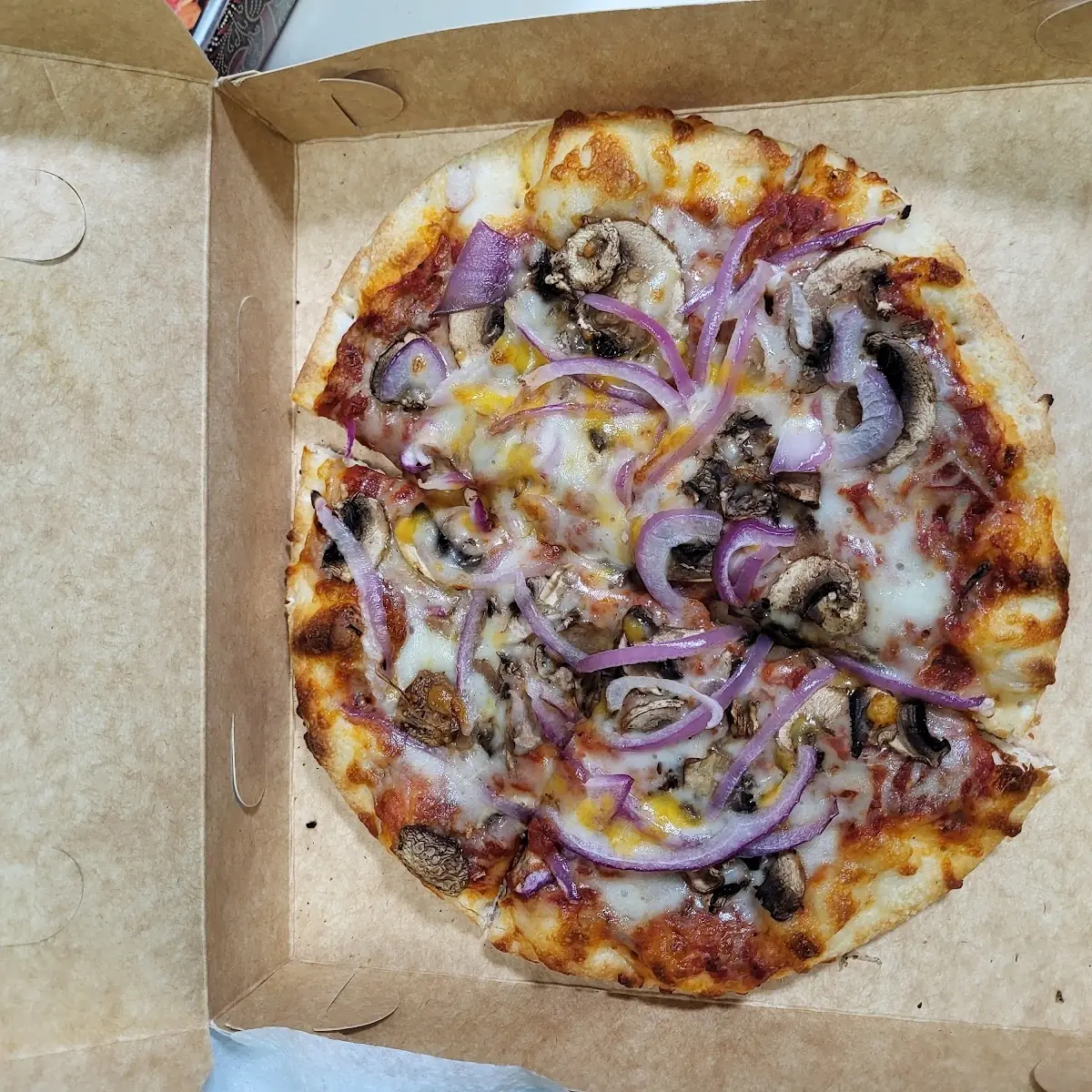 Personal Pizza 2 Toppings Mushroom Onions