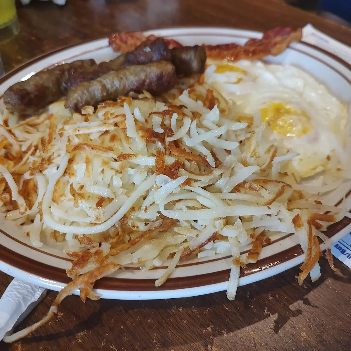 Eggs with Sausage and Hash Browns