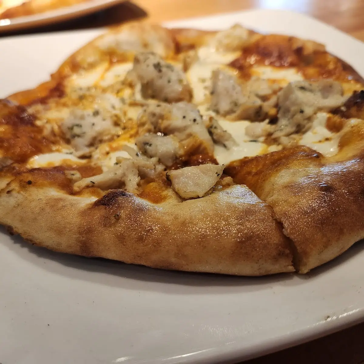 Personal Pie with Buffalo Sauce and Chicken