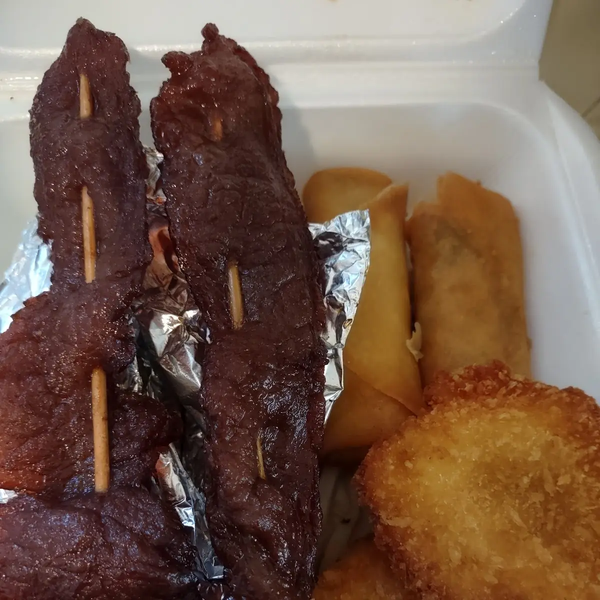 Popo Plates Fried Shrimp Egg Roll BBQ Pork Wrap BBQ Beef Chicken Wrap Fried Wonton Cheese