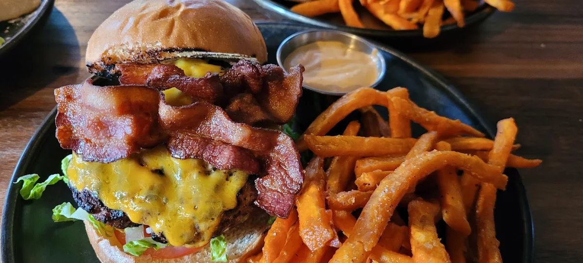 Burger with Sweet Potato Fries