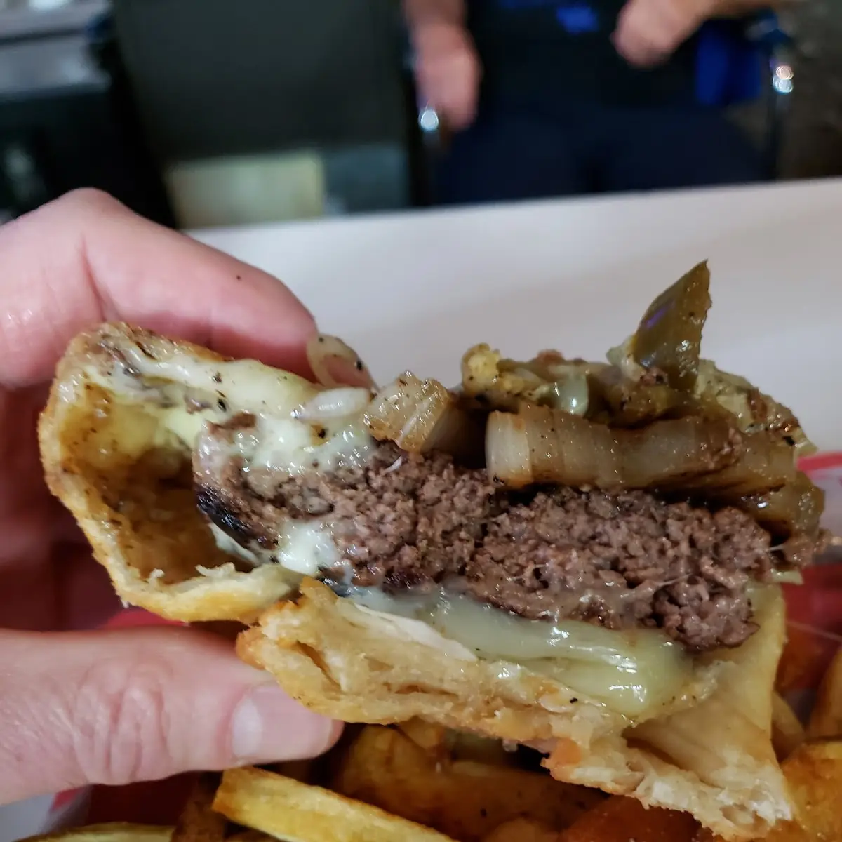 Deep Fried Cheese Burger with Pepper Jack Cheese