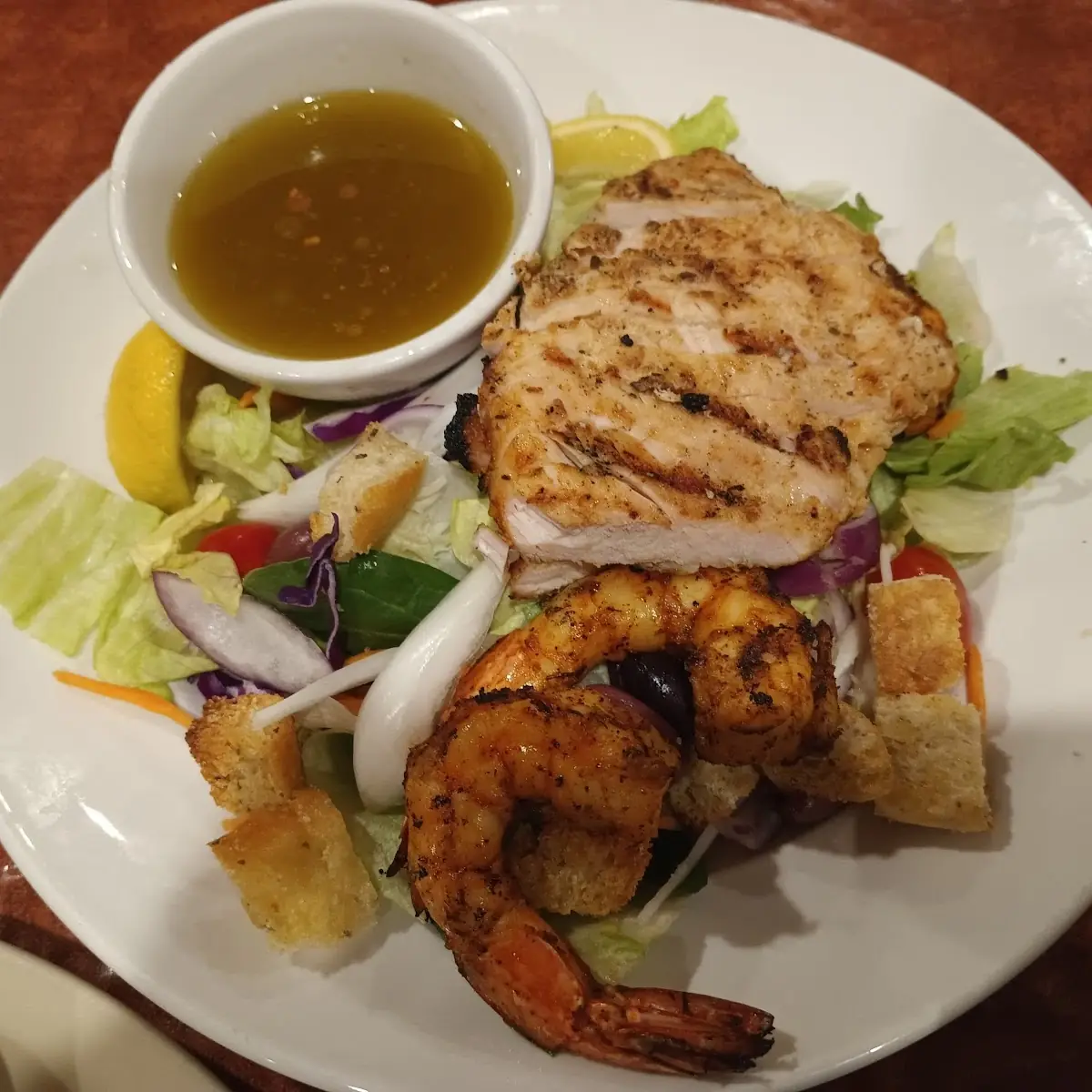 Grilled Chicken Salad with Shrimp