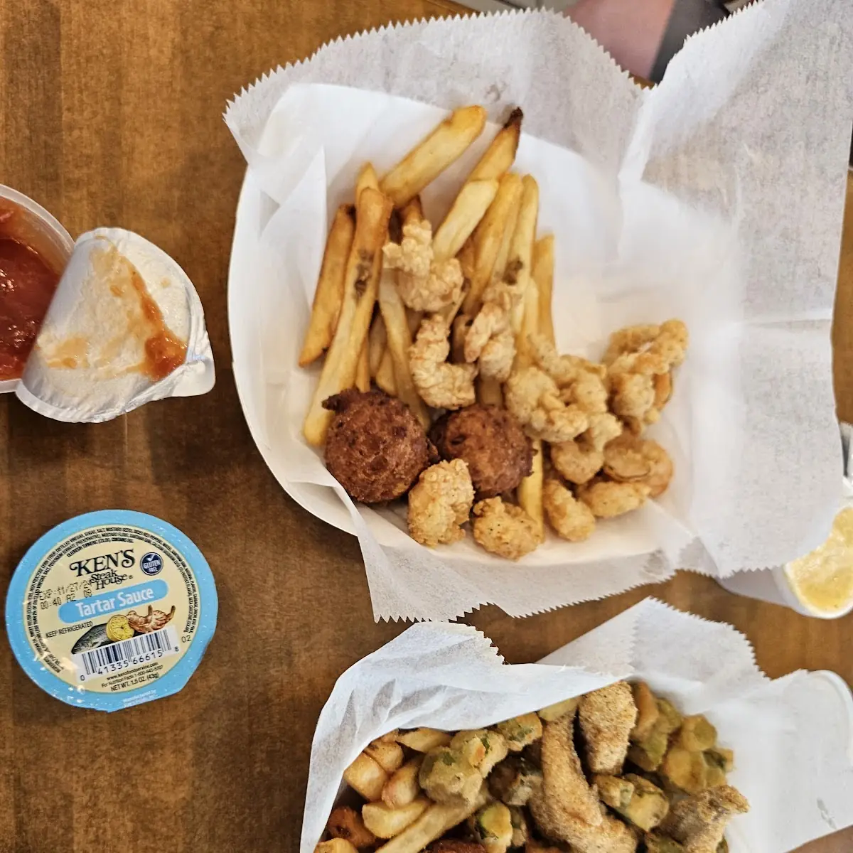 Fried Shrimp Basket and Fried Catfish Basket