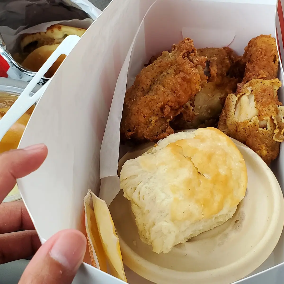 3 PC Chicken Box Free Chicken Sandwhich
