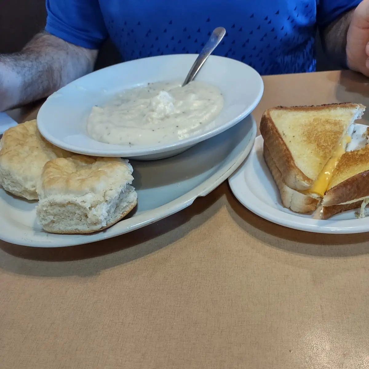 Biscuits and Gravy Egg and Cheese Sandwich