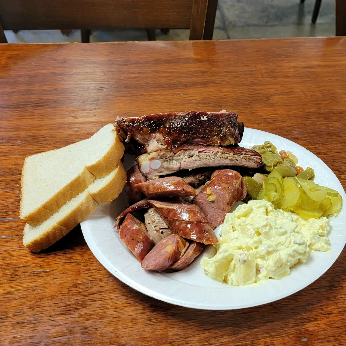 Brisket Sausage Rib Plate