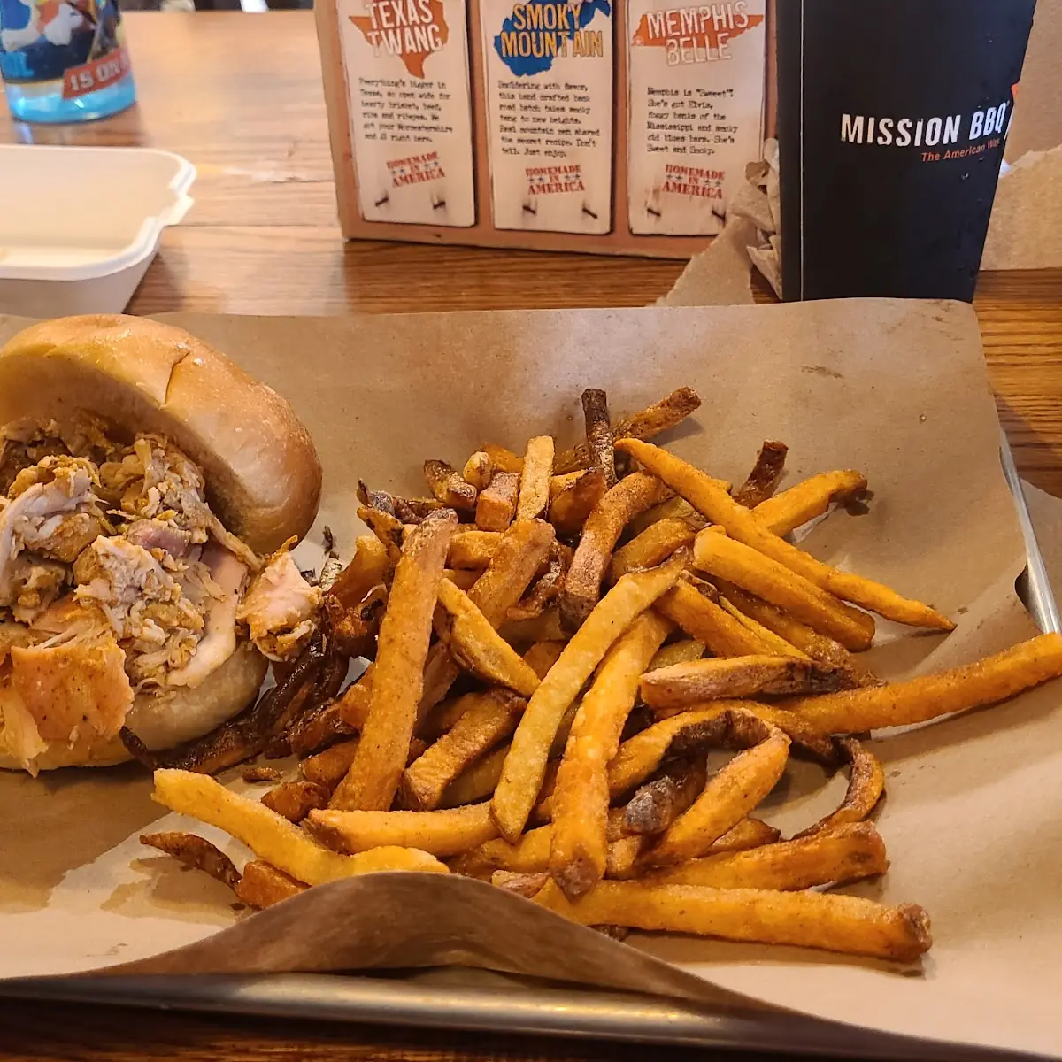 Pulled Chicken Sandwich with Fresh Cut Fries