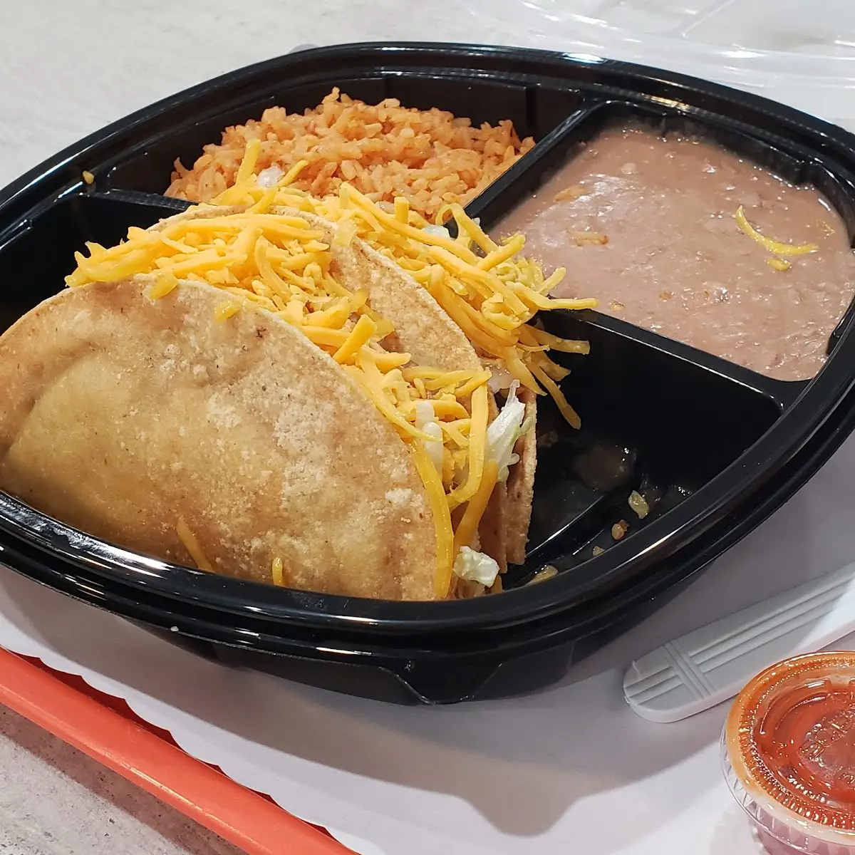 Chicken Tacos Combination with Rice & Beans