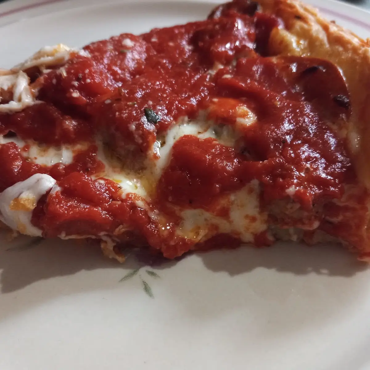 Slice of Deep Dish Pizza
