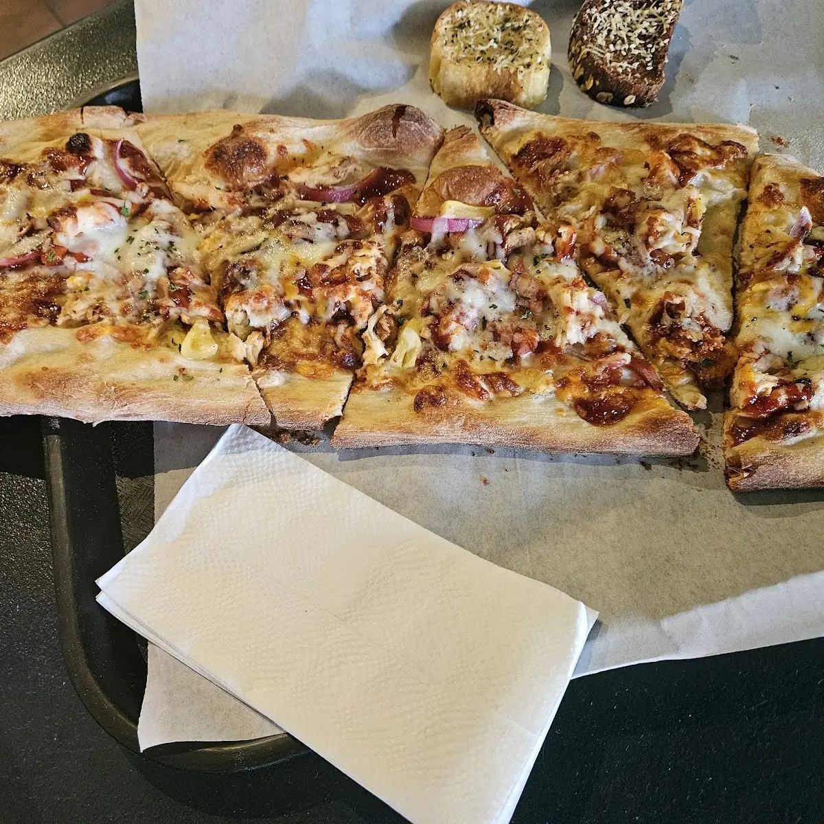 Pizza Sub with BBQ Chicken and Pineapples
