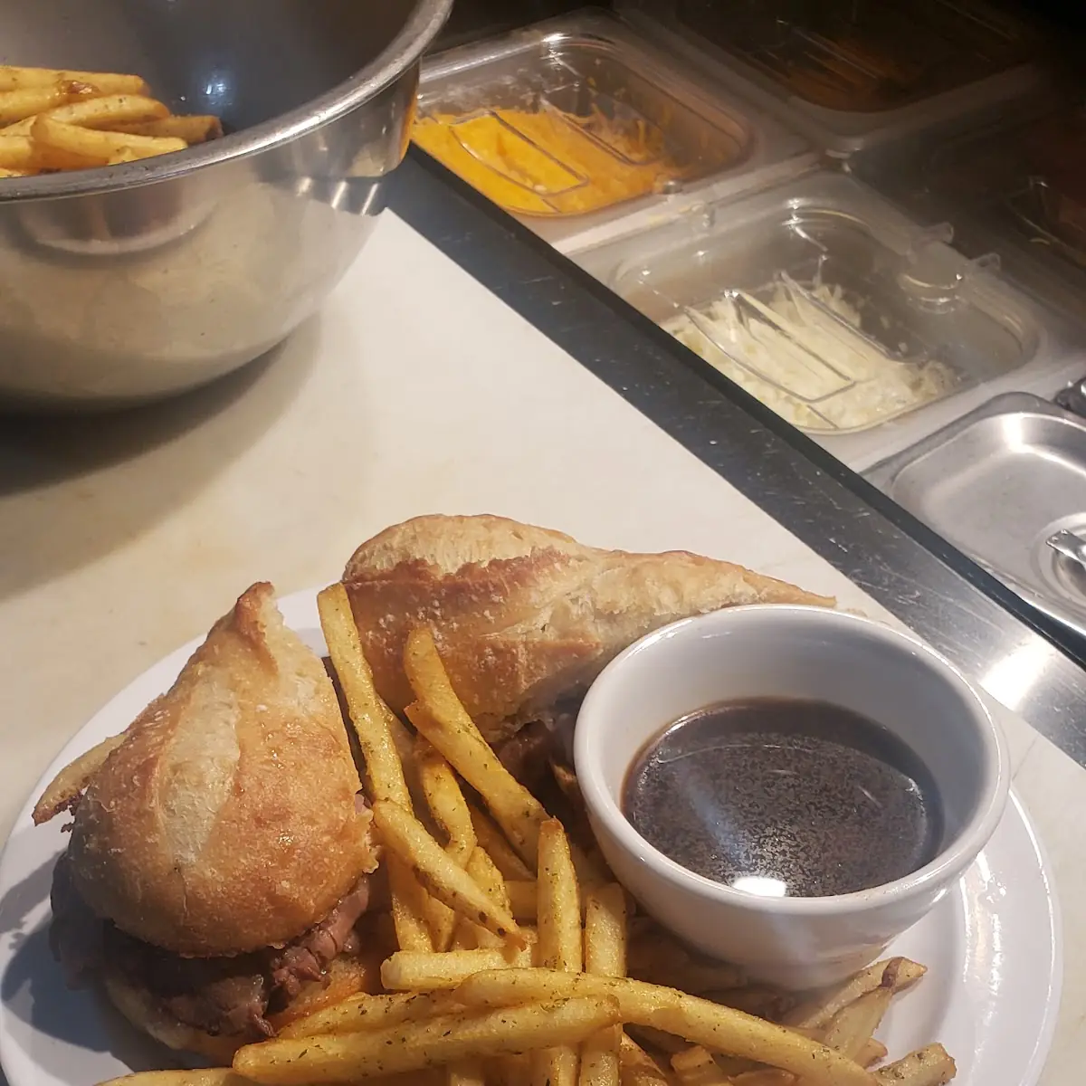 French Dip with Swiss Cheese