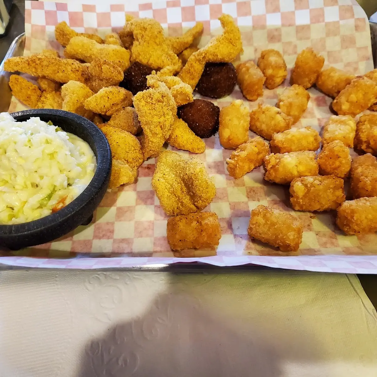 Catfish Dinner w Tots Coleslaw