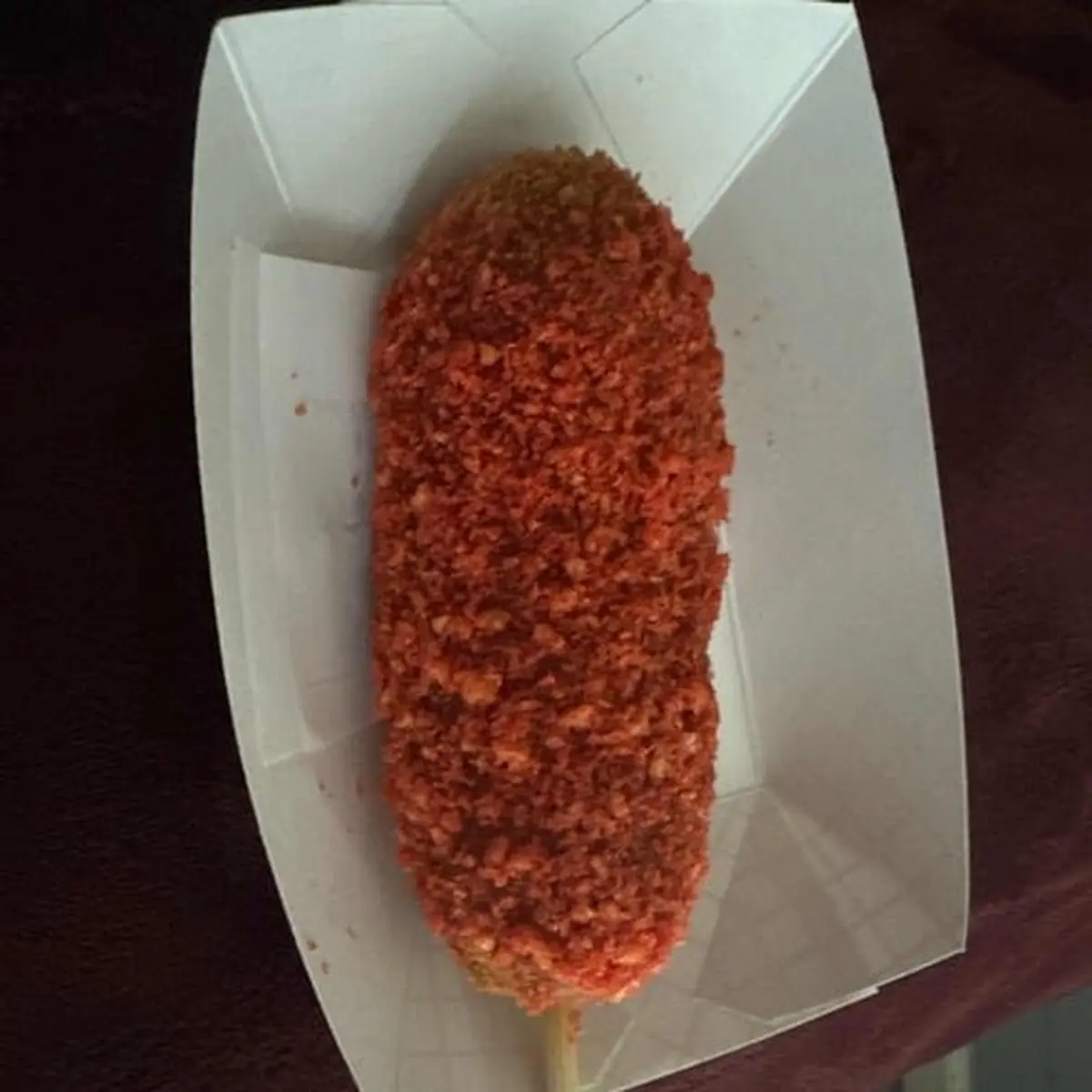 Korean Corn Dog with Hot Cheetos