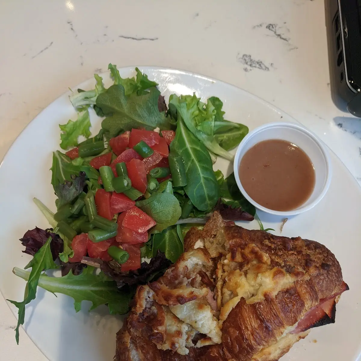 Ham and Cheese Croissant with Salad