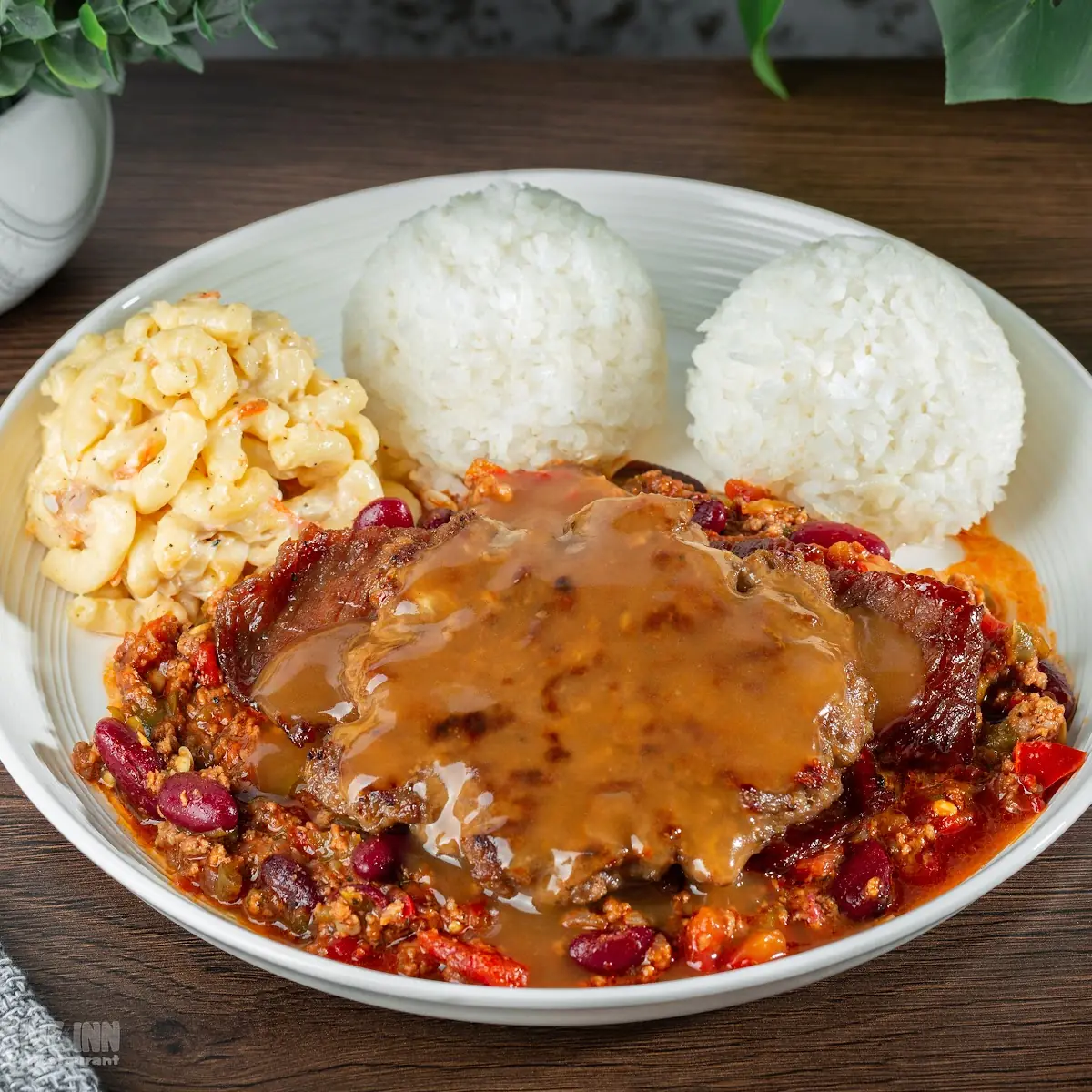 Regular Hamburger Steak Plate Lunch