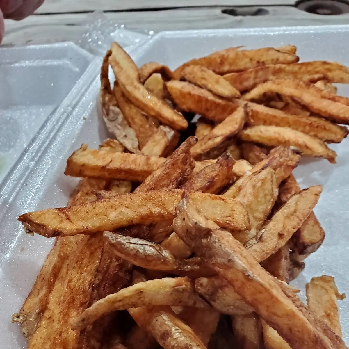 Grilled chicken steak with fries