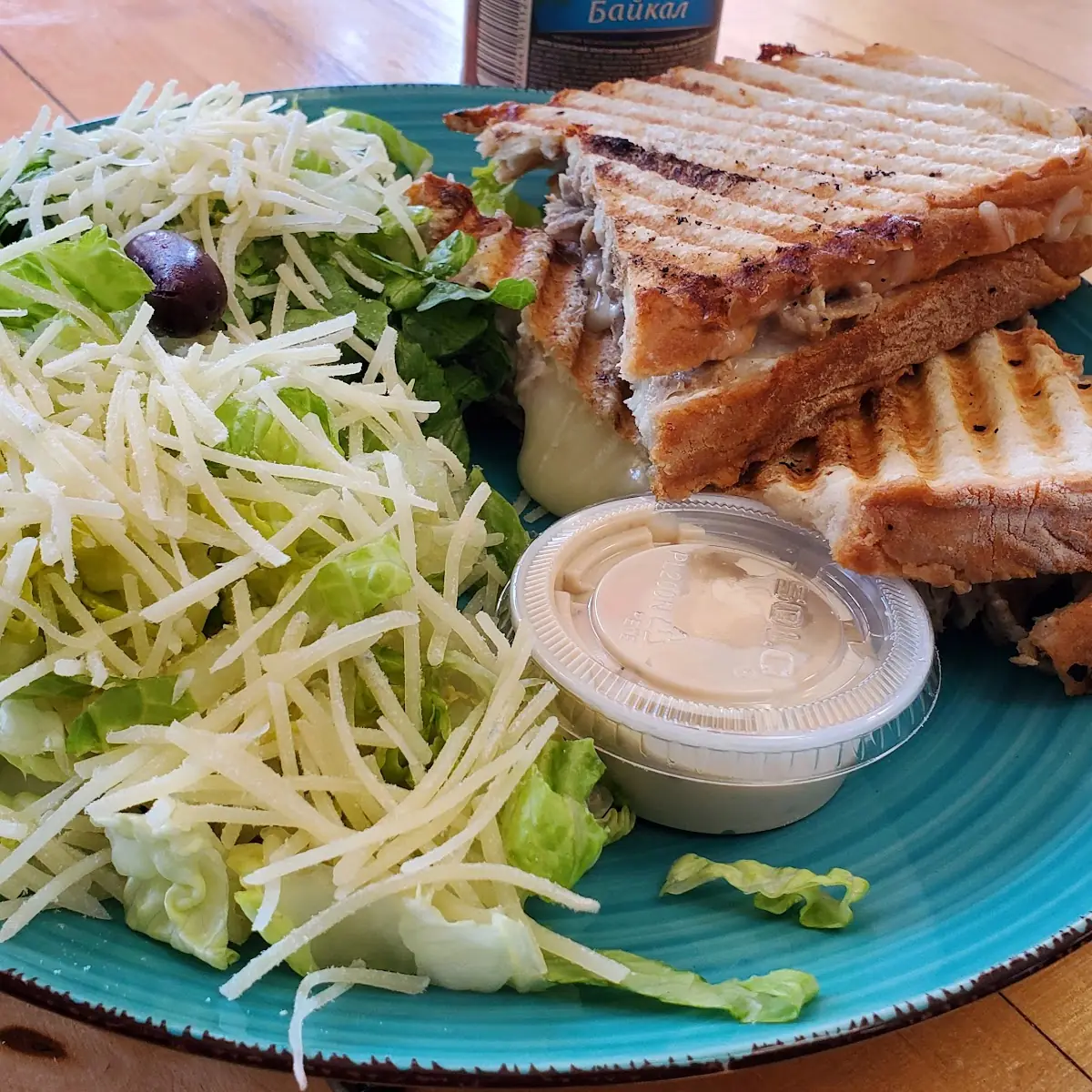 Lamb Gyro Meat Panini with Side Salad