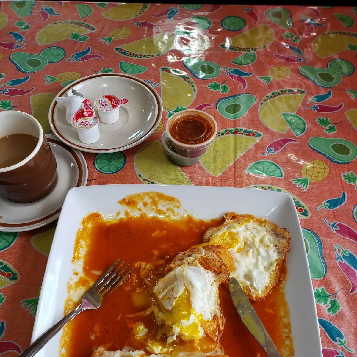 Chicken Enchiladas w Eggs over M