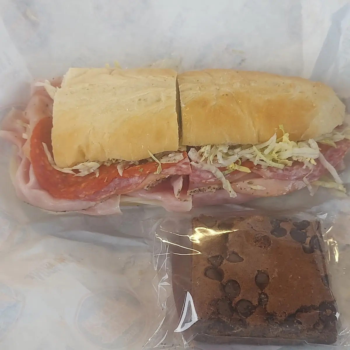 Italian Sub and Brownie