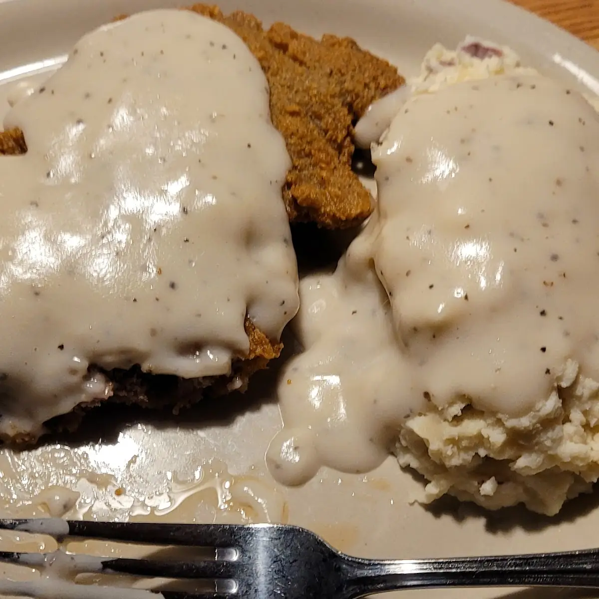 Fried Pork Chop and Mashed Potatoes