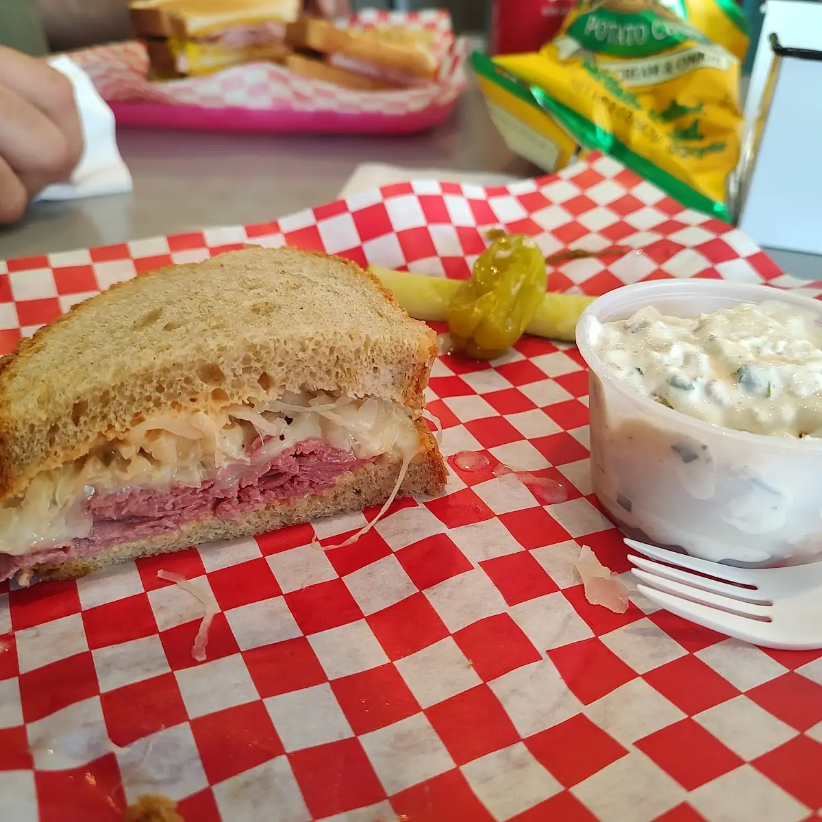 Swirl with Corned Beef Extra Swiss & Mayo