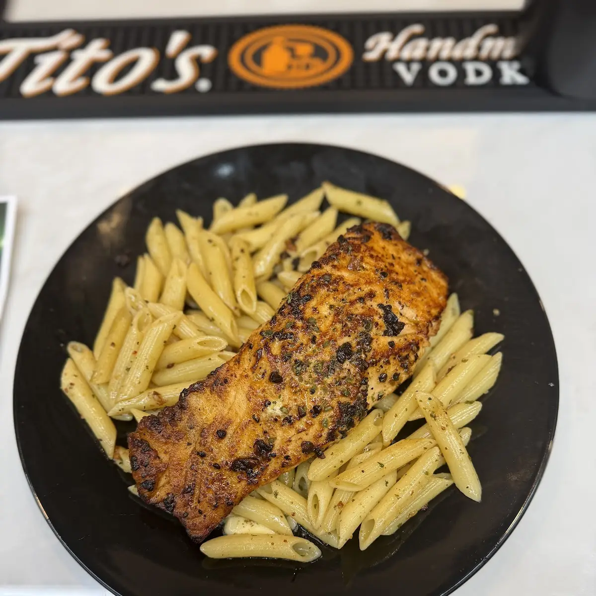 Grilled Salmon Cajun Pasta