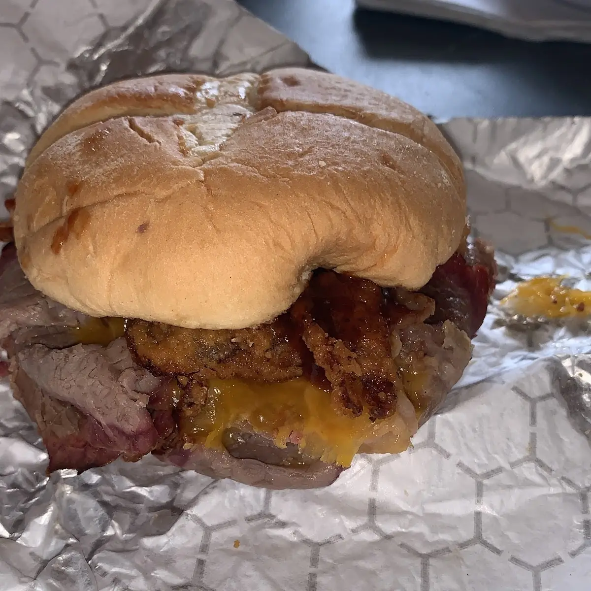 Quarter Pound Chopped Brisket Sandwich