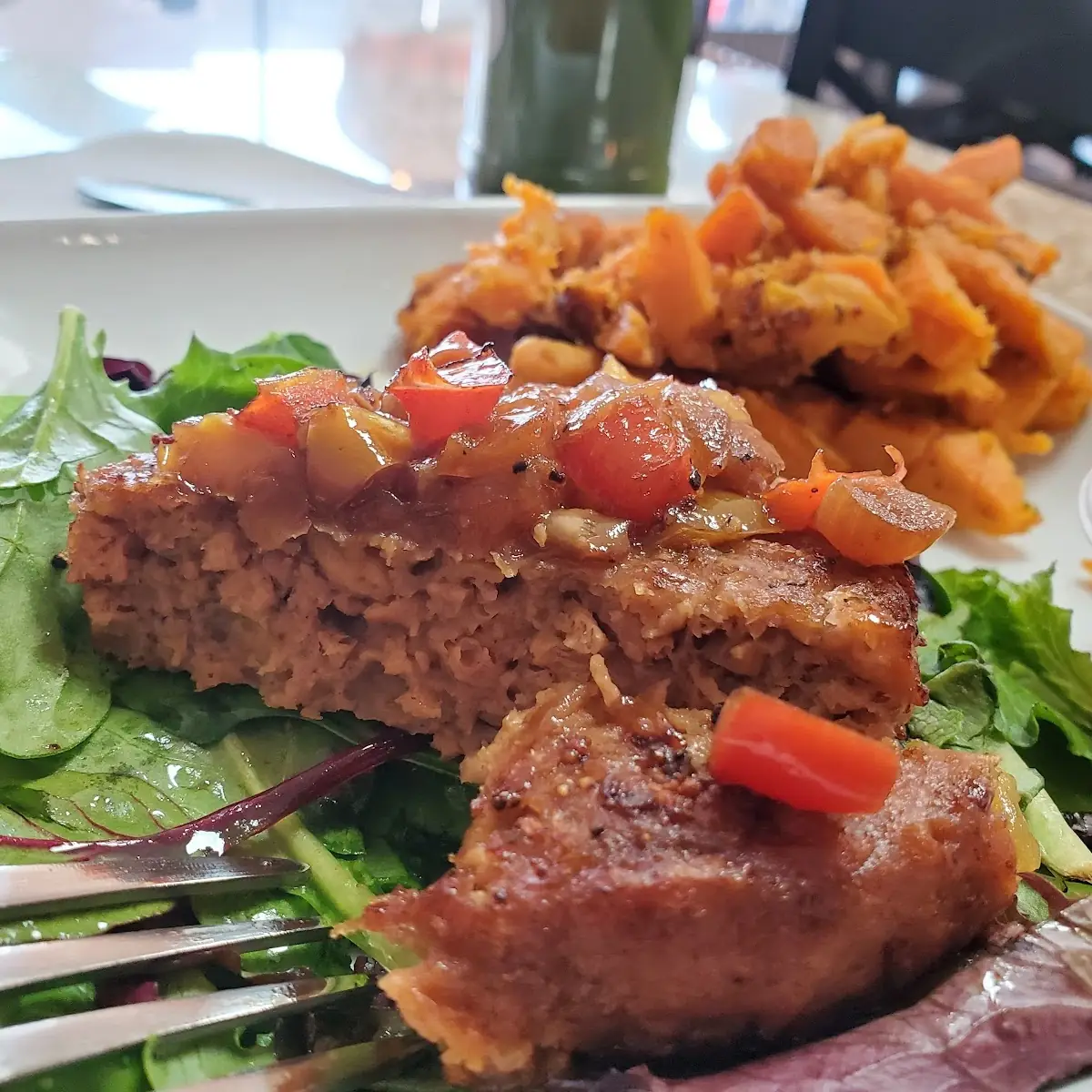 Burger and Sweet Potato