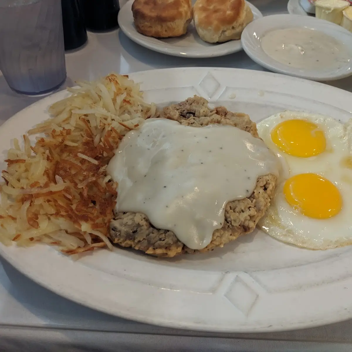 Chicken Fried Steak with Two Eggs