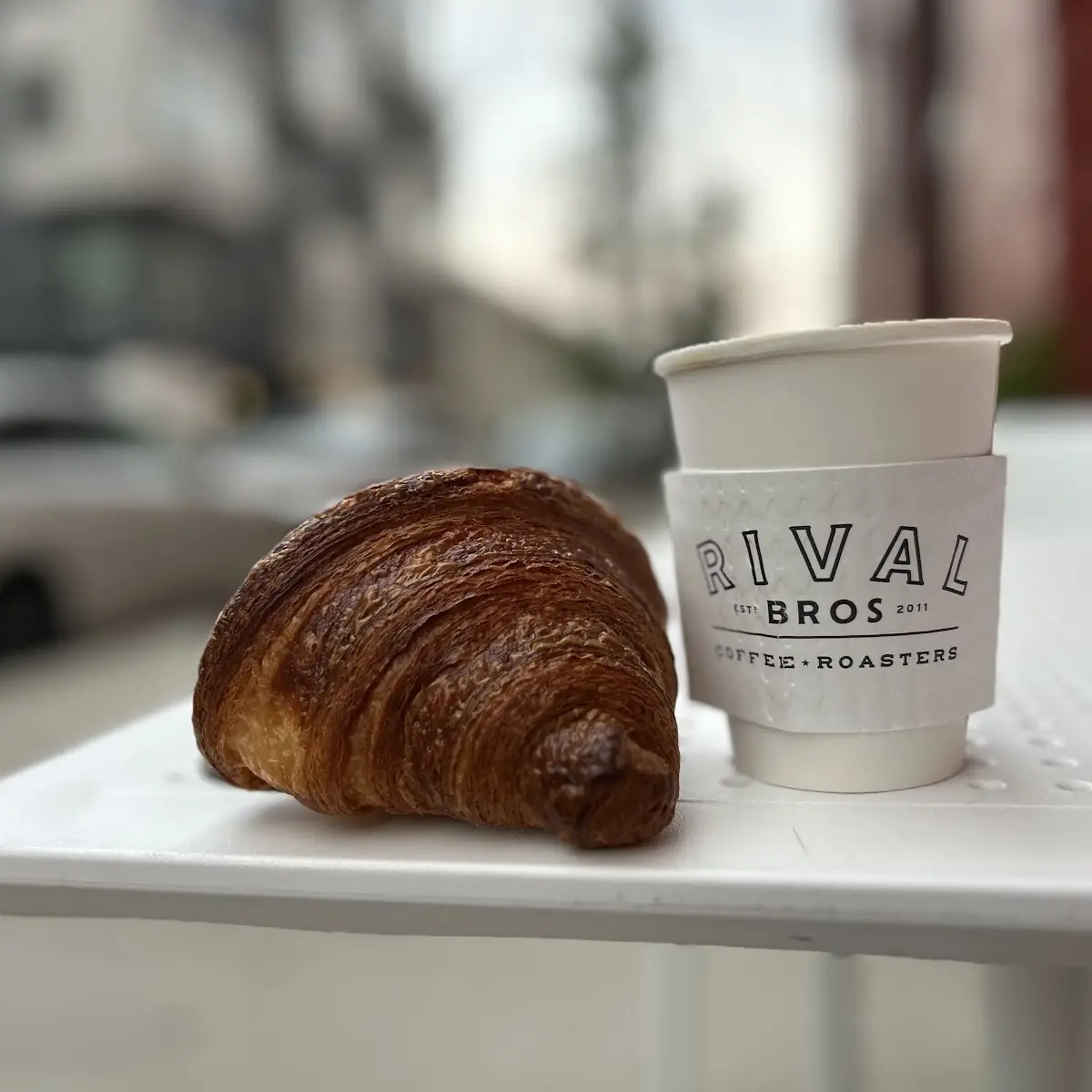 Batch Brew and Croissant