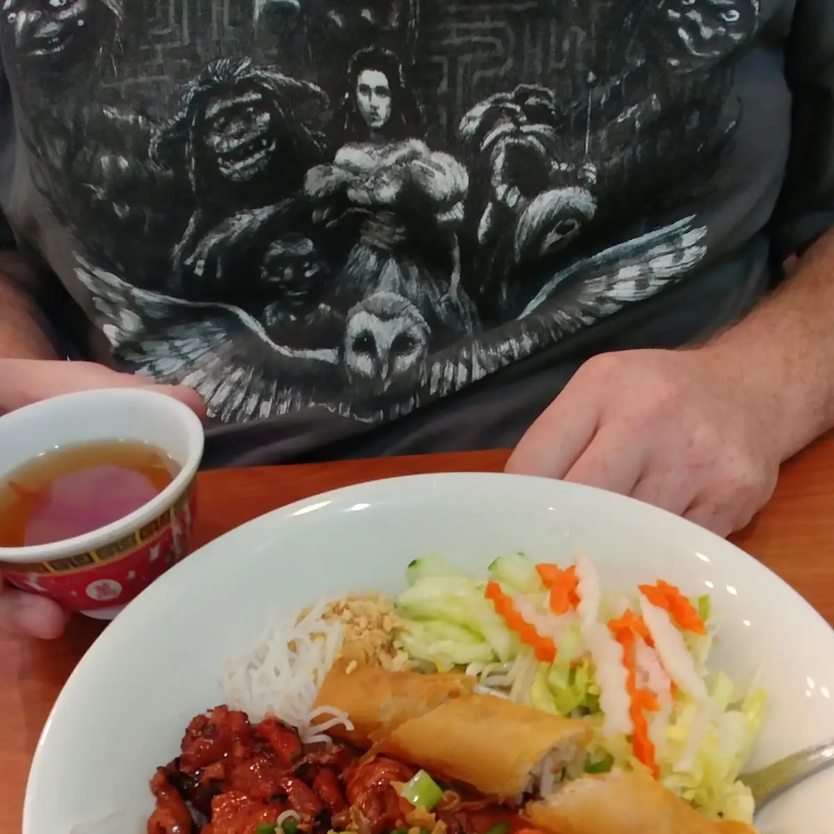 Vermicelli Bowl with Egg Roll and BBQ Beef