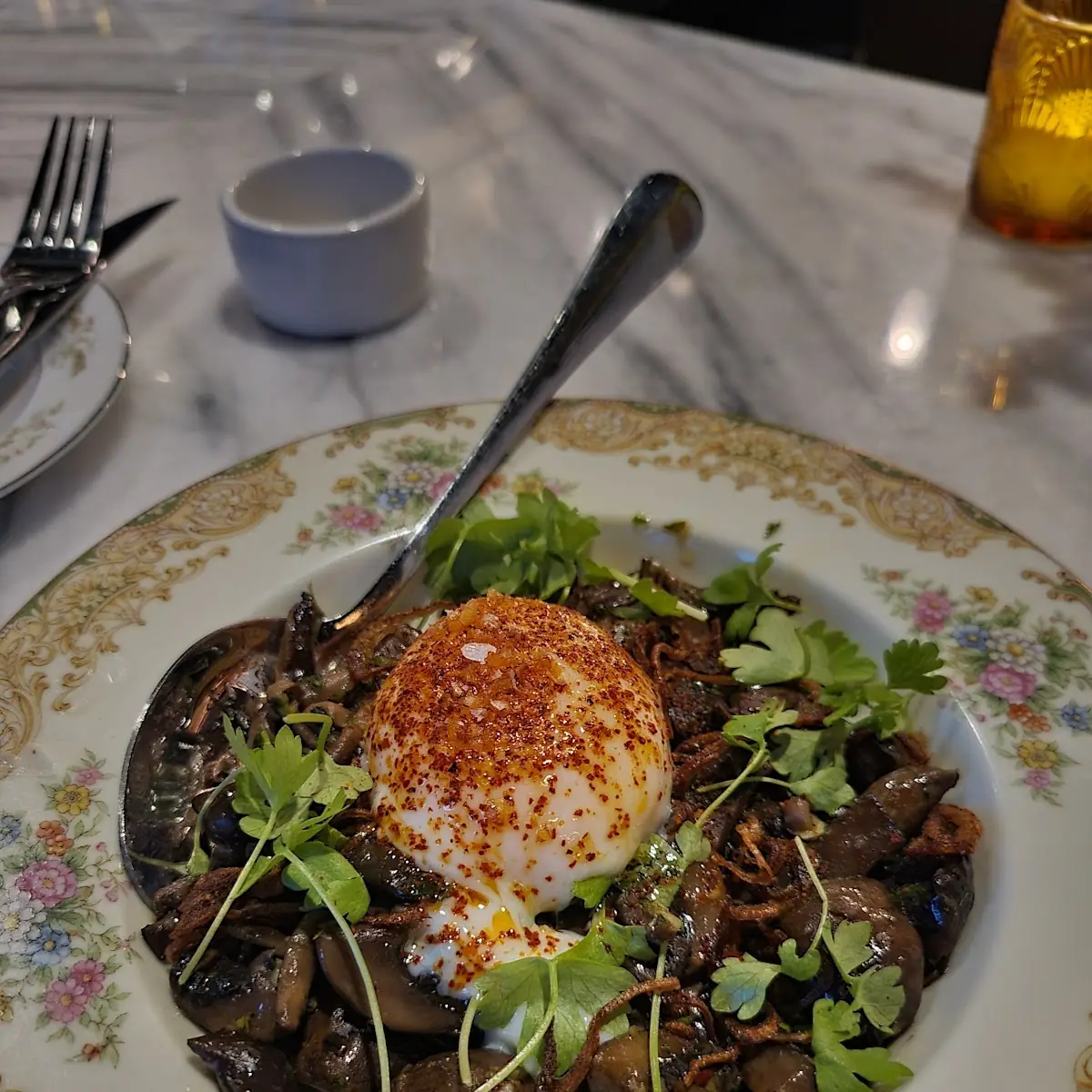 Sautéed Mushrooms with Poached Egg