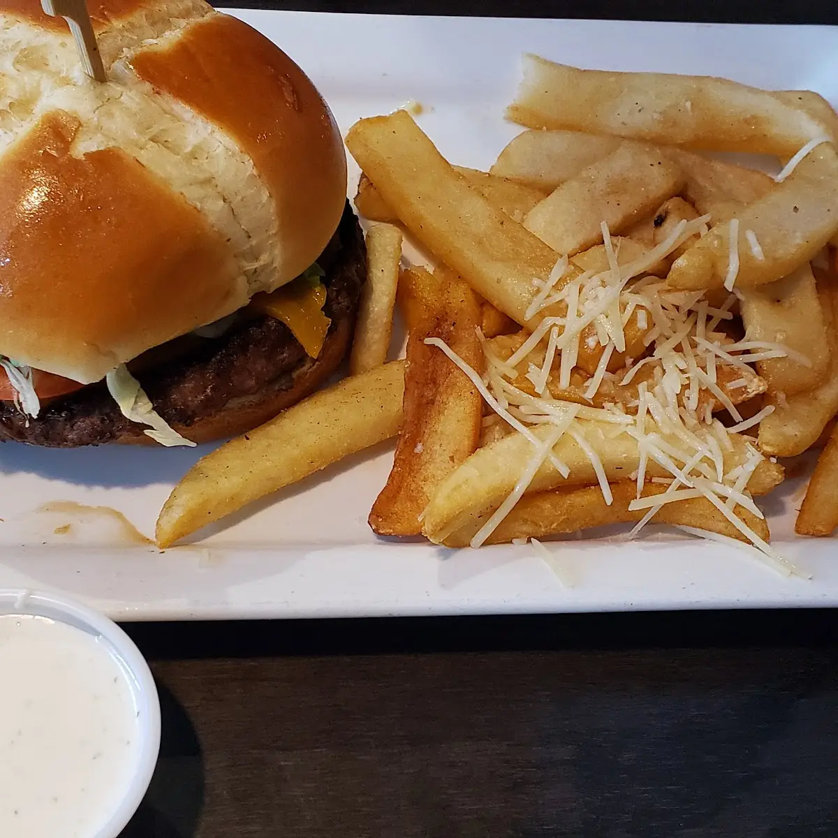 Master Burger with Garlic Fries
