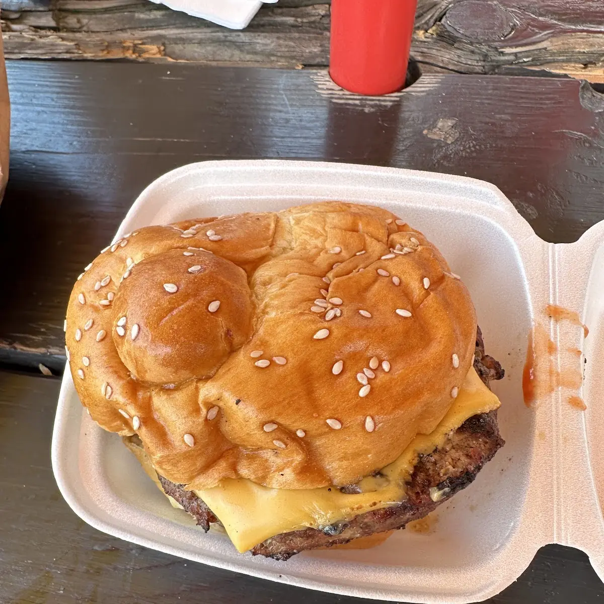 Cheeseburger with Sesame Seed Bun