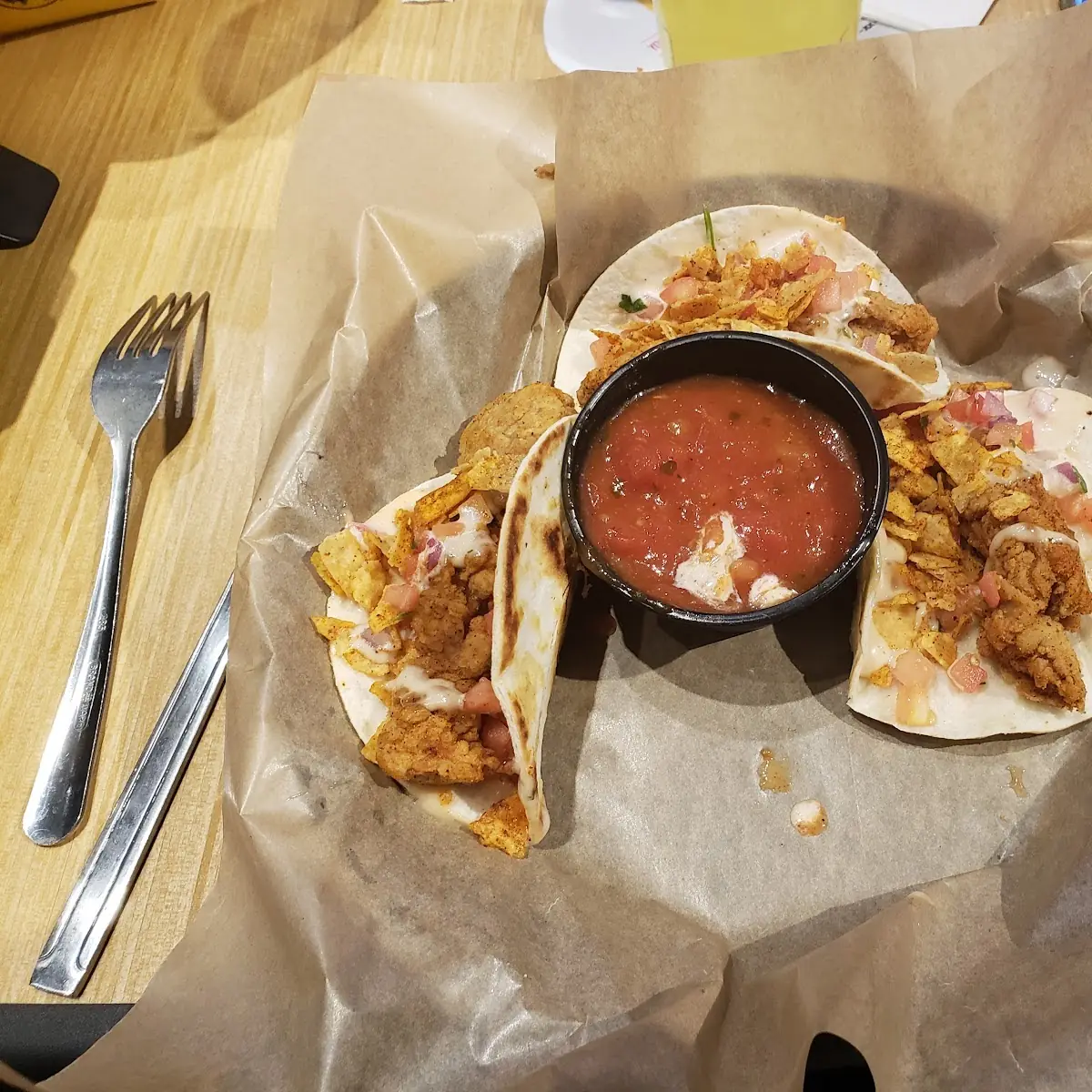 Crispy Barbeque Chicken Tacos