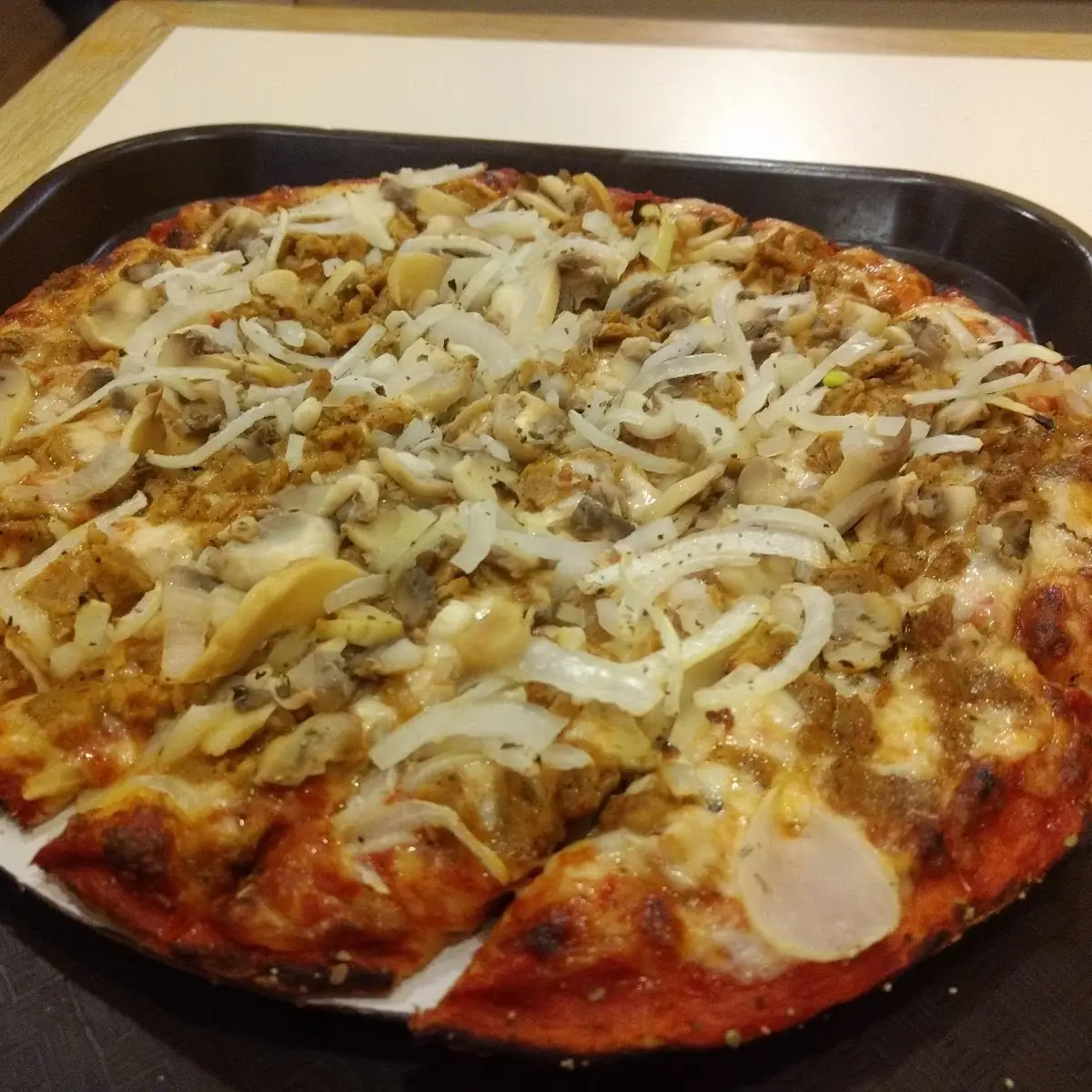 Sausage Mushrooms and Onions