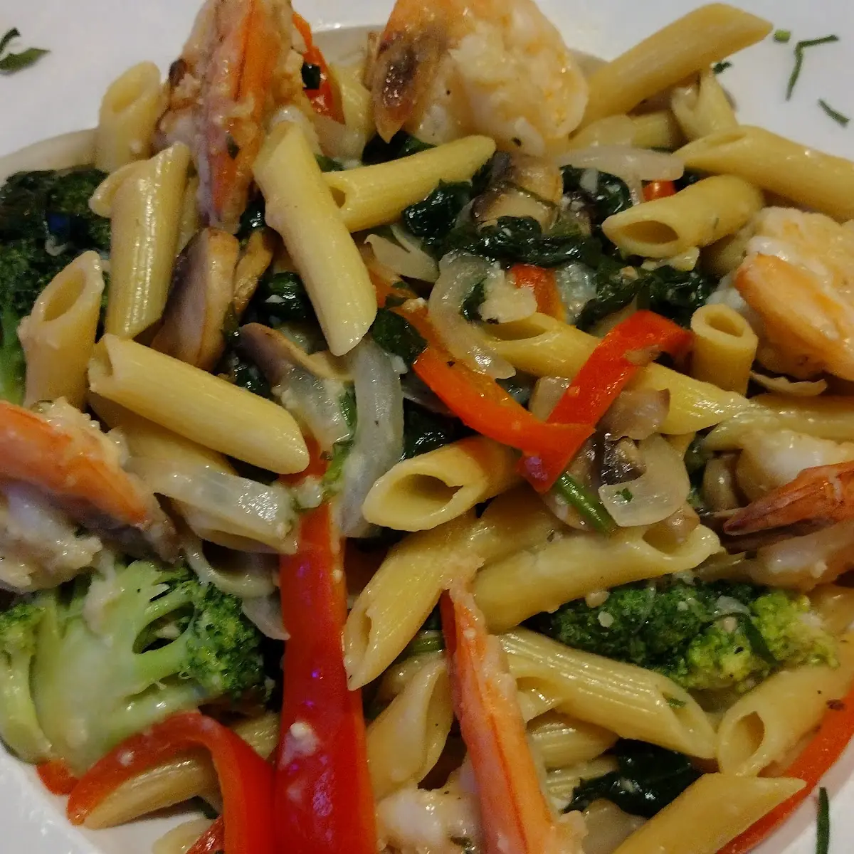 Hrimp Cacciatore with Lemon Garlic Sauce