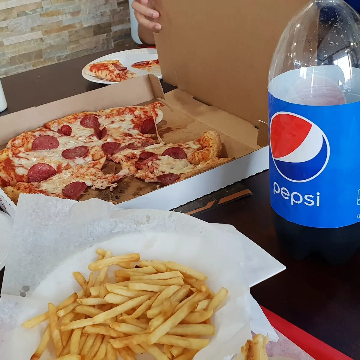 Pepperoni Pizza and Fries