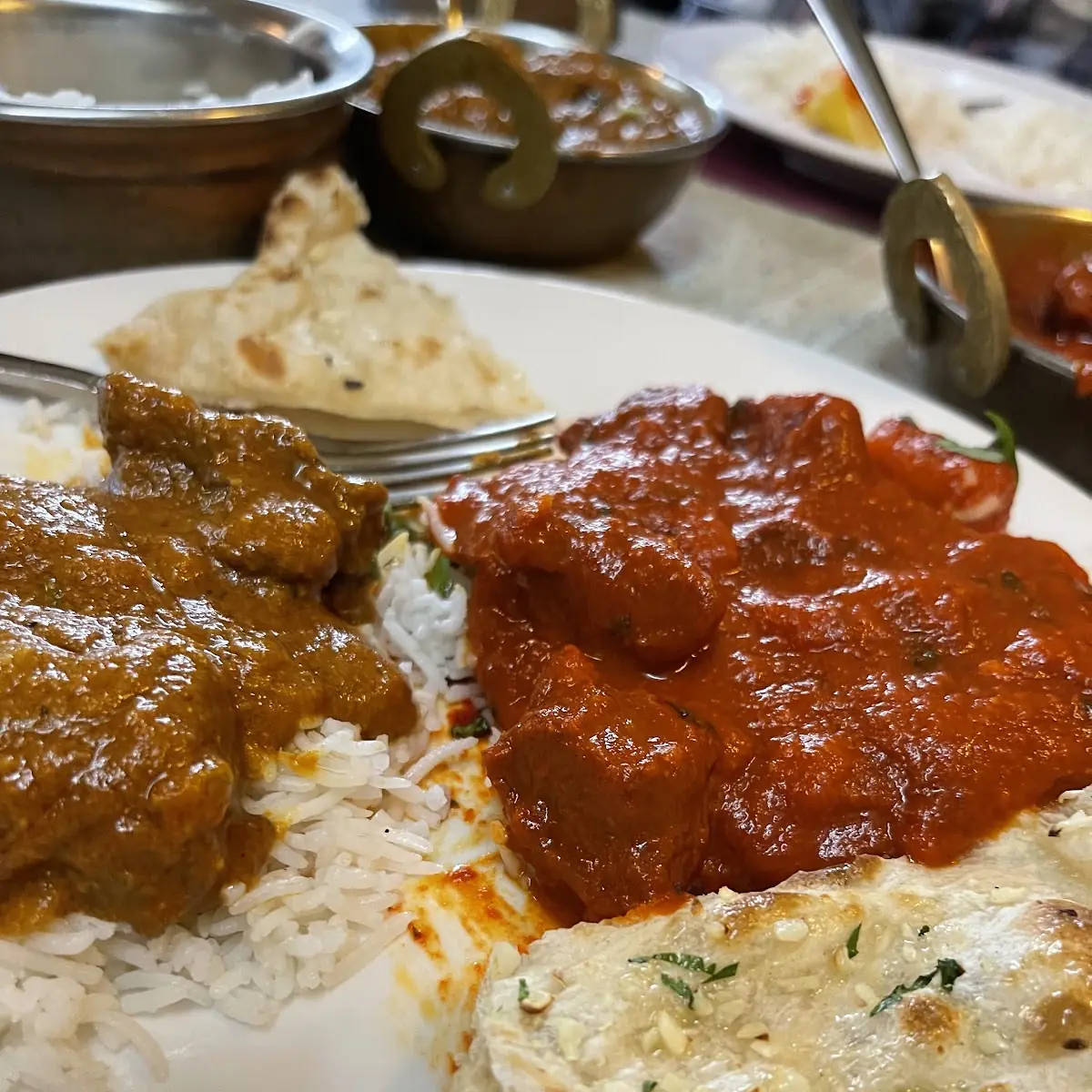 Goat Curry Lamb Vindaloo Garlic Naan