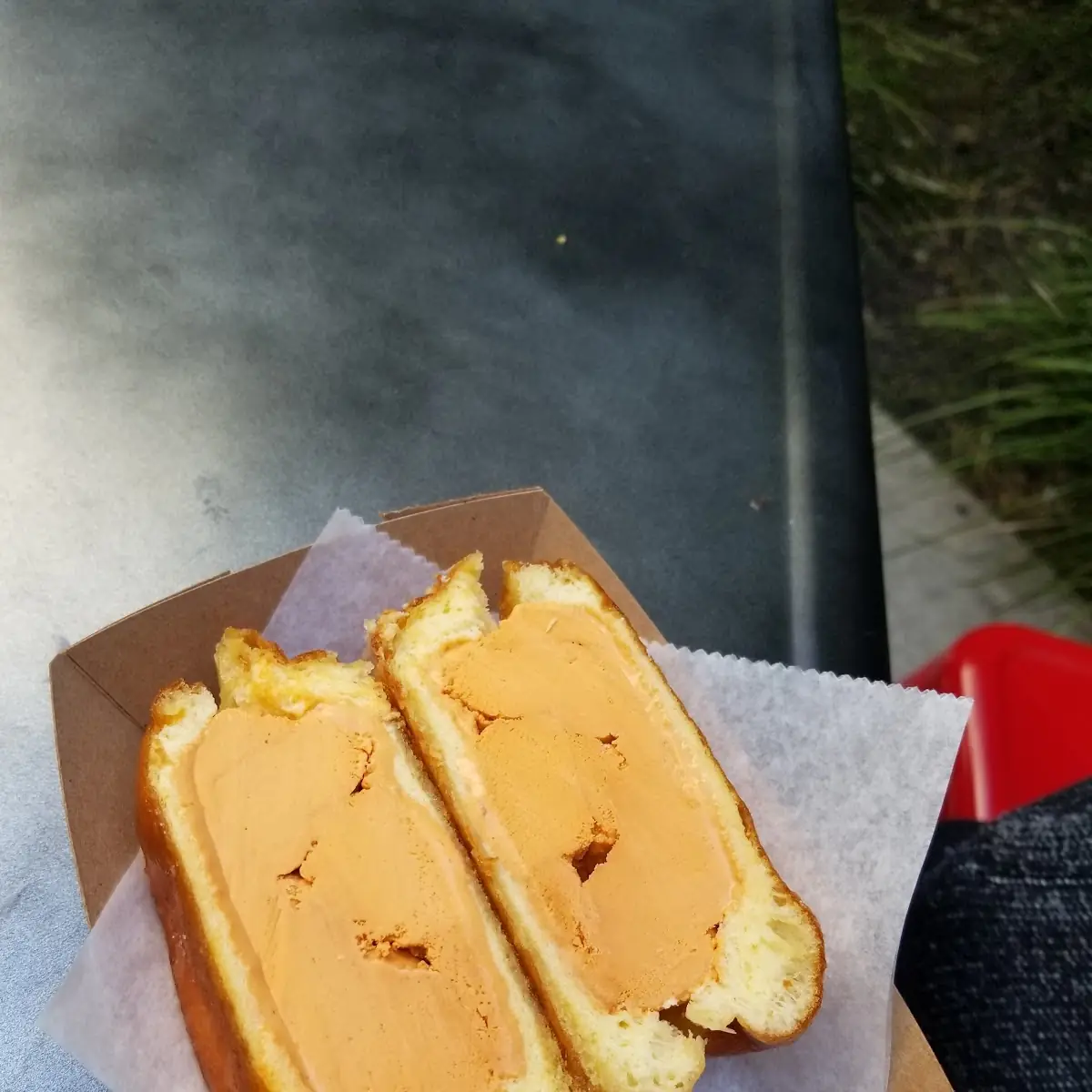 Donut with Thai Iced Tea Ice Cream