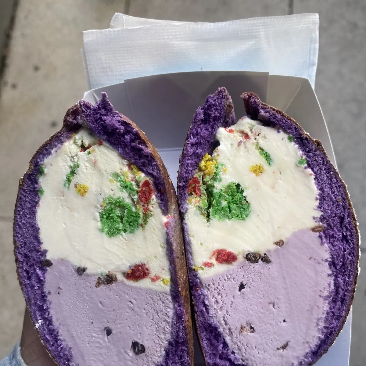 Ube Ice Cream Donut Sandwich
