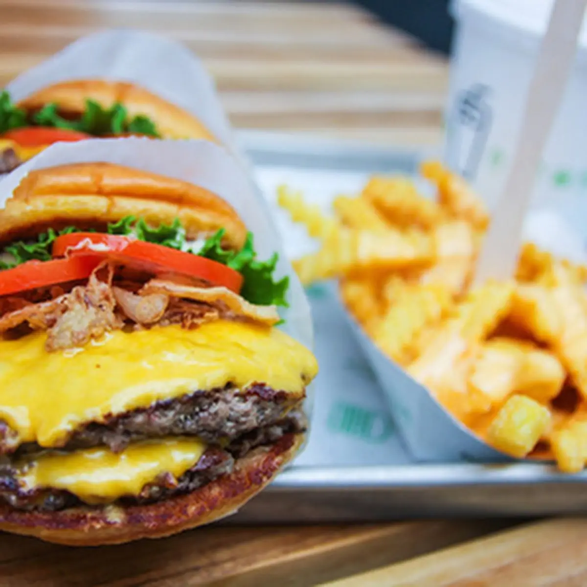 Shackburger Single and Smokeshack and Crinkle Cut Fries