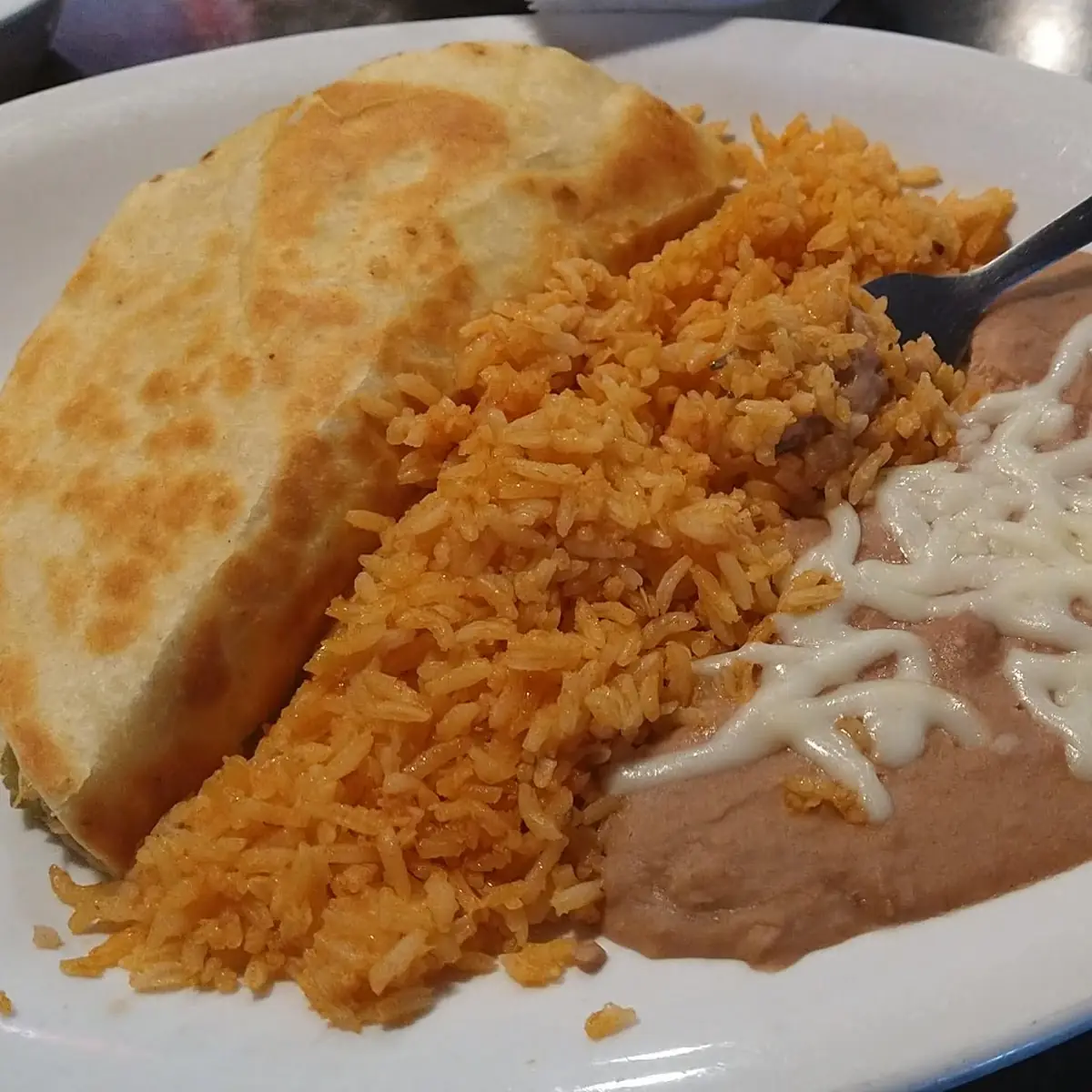 Chicken Quesadilla Rice and Beans