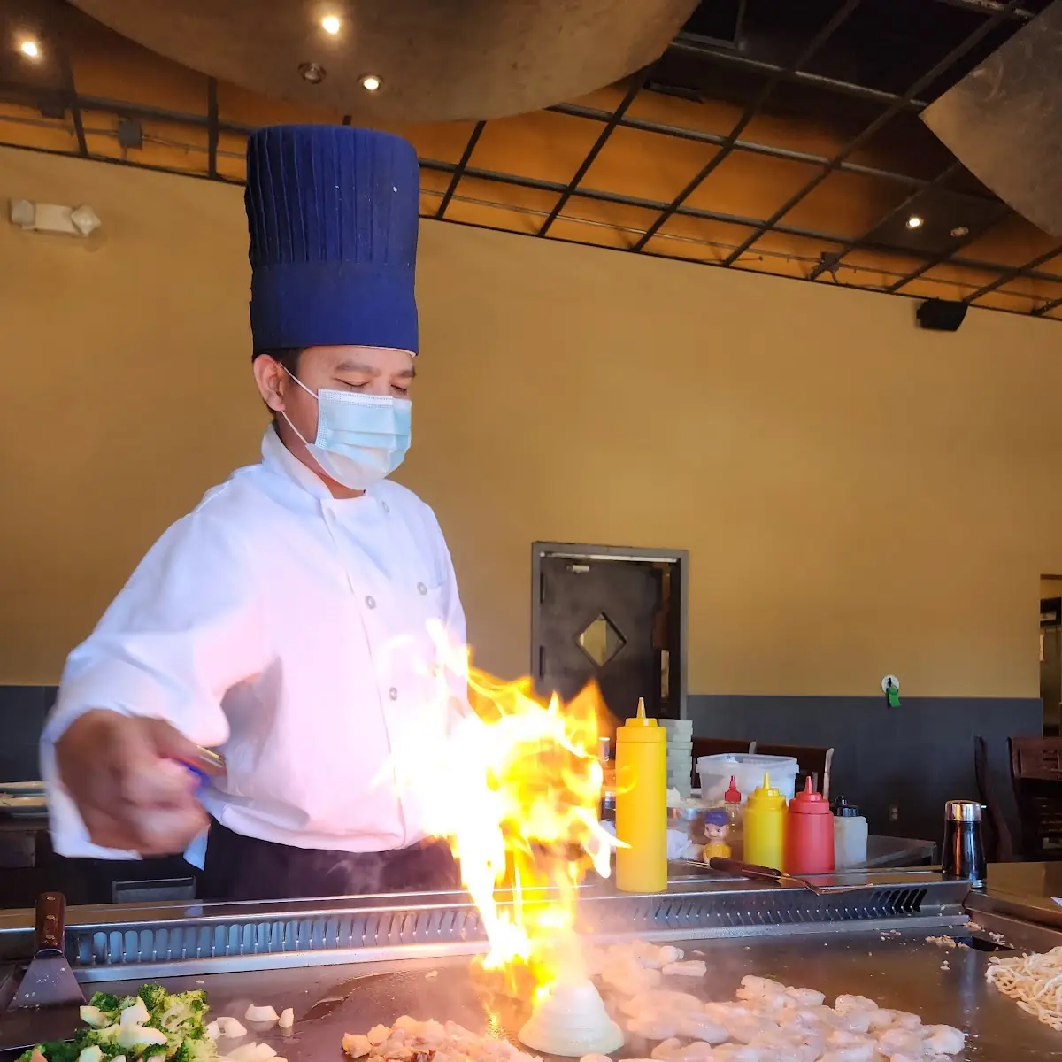 Hibachi Shrimp Scallops and Steak