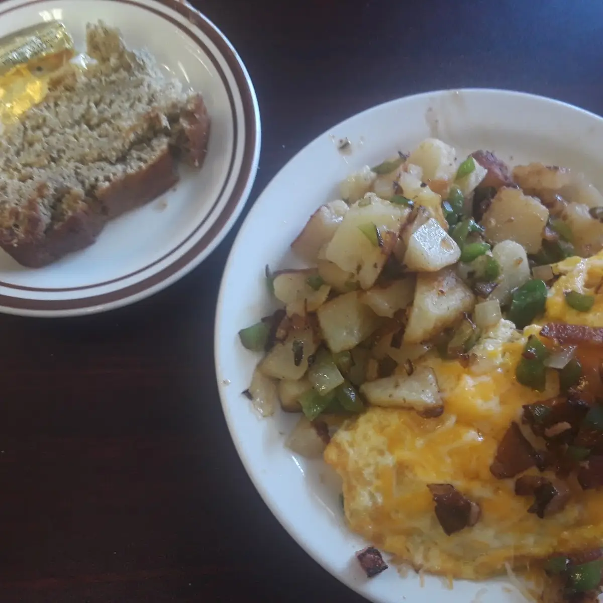 Works Omelette and Banana Bread