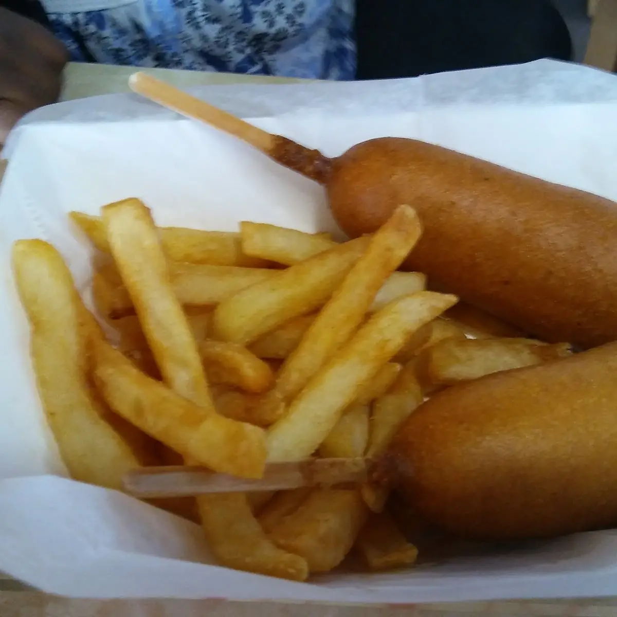 Corn Dog and Fries