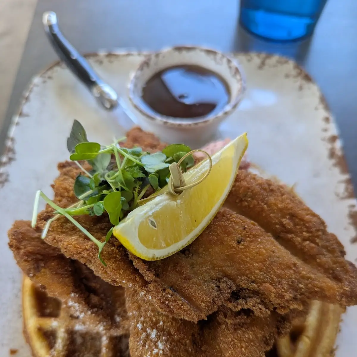 Chicken Schnitzel & Waffles