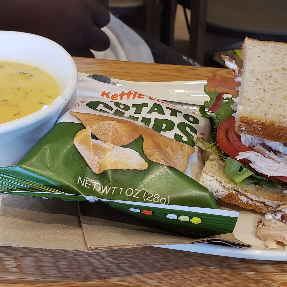 1 2 Turkey Bacon Guacamole with Chips & Broccoli Cheddar Soup